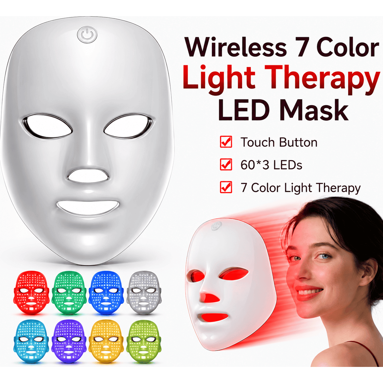 GlowMask Pro 7-Color Light Therapy Mask